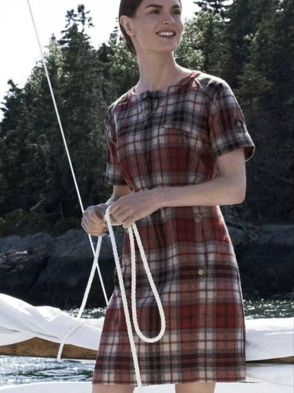 Pendleton x Anthropologie Portland Collection Virgin Wool Plaid Mini Dress XS